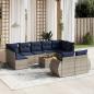 Preview: ARDEBO.de - 10-teiliges Gartensofa-Set mit Kissen, grau, Polyrattan