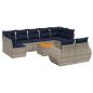 Preview: 10-teiliges Gartensofa-Set mit Kissen, grau, Polyrattan