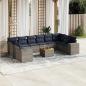 Preview: ARDEBO.de - 11-teiliges Gartensofa-Set mit Kissen, grau, Polyrattan
