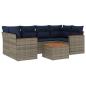 Preview: 7-teiliges Gartensofa-Set mit Kissen, grau, Polyrattan