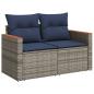 Preview: 7-teiliges Gartensofa-Set mit Kissen, grau, Polyrattan