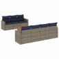 Preview: 8-teiliges Gartensofa-Set mit Kissen, grau, Polyrattan