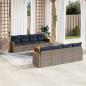 Preview: ARDEBO.de - 9-teiliges Gartensofa-Set mit Kissen, grau, Polyrattan
