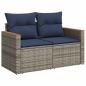 Preview: 9-teiliges Gartensofa-Set mit Kissen, grau, Polyrattan