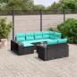 Preview: ARDEBO.de - 11-teiliges Gartensofa-Set mit Kissen, schwarzes Polyrattan