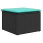 Preview: 11-teiliges Gartensofa-Set mit Kissen, schwarzes Polyrattan