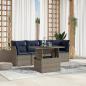 Preview: ARDEBO.de - 5-teiliges Gartensofa-Set mit Kissen, grau, Polyrattan
