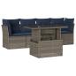Preview: 5-teiliges Gartensofa-Set mit Kissen, grau, Polyrattan