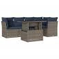 Preview: 6-teiliges Gartensofa-Set mit Kissen, grau, Polyrattan