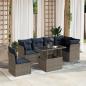 Preview: ARDEBO.de - 7-teiliges Gartensofa-Set mit Kissen, grau, Polyrattan