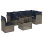 Preview: 7-teiliges Gartensofa-Set mit Kissen, grau, Polyrattan