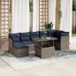Preview: ARDEBO.de - 8-teiliges Gartensofa-Set mit Kissen, grau, Polyrattan