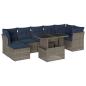 Preview: 8-teiliges Gartensofa-Set mit Kissen, grau, Polyrattan