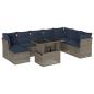 Preview: 9-teiliges Gartensofa-Set mit Kissen, grau, Polyrattan