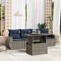 Preview: ARDEBO.de - 5-teiliges Gartensofa-Set mit Kissen, grau, Polyrattan