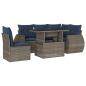 Preview: 6-teiliges Gartensofa-Set mit Kissen, grau, Polyrattan