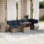 Preview: ARDEBO.de - 8-teiliges Gartensofa-Set mit Kissen, grau, Polyrattan