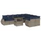 Preview: 10-teiliges Gartensofa-Set mit Kissen, grau, Polyrattan