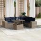 Preview: ARDEBO.de - 7-teiliges Gartensofa-Set mit Kissen, grau, Polyrattan