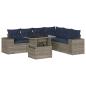 Preview: 7-teiliges Gartensofa-Set mit Kissen, grau, Polyrattan