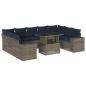 Preview: 10-teiliges Gartensofa-Set mit Kissen, grau, Polyrattan