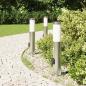 Preview: Pollerleuchten mit Sensor&Steckdose 3er 50 cm Edelstahl IP44