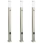 Preview: Pollerleuchten mit Sensor&Steckdose 3 Stk. 110 cm Edelstahl IP44