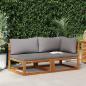 Preview: ARDEBO.de - 2-tlg. Sofa-Set mit dunkelgrauen Kissen Akazie Massivholz