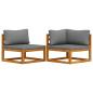 Preview: 2-tlg. Sofa-Set mit dunkelgrauen Kissen Akazie Massivholz