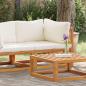 Preview: Modular-Ecksofa mit Cremeweißen Kissen Akazie Massivholz