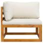 Preview: Modular-Ecksofa mit Cremeweißen Kissen Akazie Massivholz
