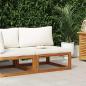 Preview: ARDEBO.de - Modular-Mittelsofa mit Cremeweißen Kissen Akazie Massivholz