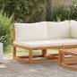 Preview: Modular-Mittelsofa mit Cremeweißen Kissen Akazie Massivholz