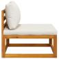Preview: Modular-Mittelsofa mit Cremeweißen Kissen Akazie Massivholz