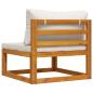 Preview: Modular-Mittelsofa mit Cremeweißen Kissen Akazie Massivholz