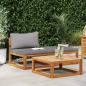 Preview: ARDEBO.de - 3-tlg. Garten-Lounge-Set mit Kissen Massivholz Akazie