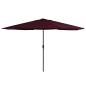 Preview: ARDEBO.de - Sonnenschirm mit Metall-Mast 390 cm Bordeauxrot