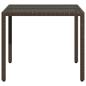 Preview: Gartentisch mit Glasplatte Braun 90x90x75 cm Poly Rattan