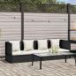 Preview: ARDEBO.de - Garten-Sofabett mit Kissen Poly Rattan Schwarz