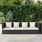 Preview: Garten-Sofabett mit Kissen Poly Rattan Schwarz