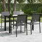Preview: Garten-Esstisch Schwarz 140x70x74 cm Stahl und Glas