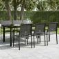 Preview: Garten-Esstisch Schwarz 200x100x74 cm Stahl und Glas