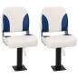 Preview: ARDEBO.de - Klappbarer Bootsitz 2er-Set Blau und Wei? 41x36x48 cm