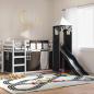 Preview: ARDEBO.de - Etagenbett mit Rutsche und Gardinen Weiß und Schwarz 90x200 cm