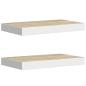 Preview: Schweberegale 2 Stk. Eichen-Optik und Weiß 50x23,5x3,8 cm MDF
