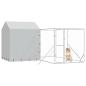 Preview: Outdoor-Hundezwinger mit Dach Silbern 4x4x2,5m Verzinkter Stahl