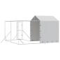 Preview: Outdoor-Hundezwinger mit Dach Silbern 4x4x2,5m Verzinkter Stahl