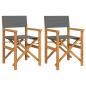 Preview: Regiest?hle 2 Stk. Klappbar Grau Massivholz Teak