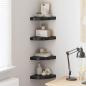 Preview: ARDEBO.de - Eck-Schweberegale 4 Stk. Hochglanz-Schwarz 25x25x3,8 cm MDF