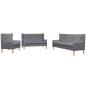 Preview: ARDEBO.de - 3-tlg. Sofa-Set Stoff Grau